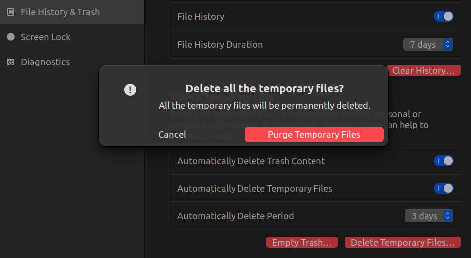 ubuntu firefox delete temporary cache files