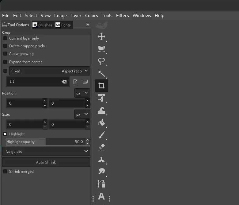 GIMP custom layout for web design, showcasing essential tools for creatives.