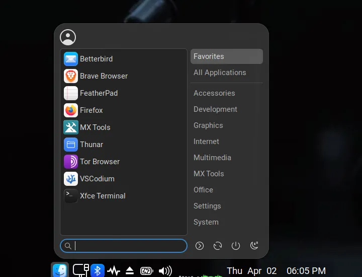 Zephyrus MX Linux best working Linux XFCE distribution