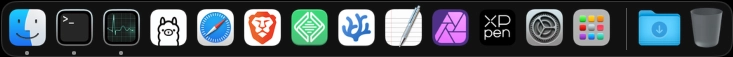 screenshot of the macos dock showing my pinned apps